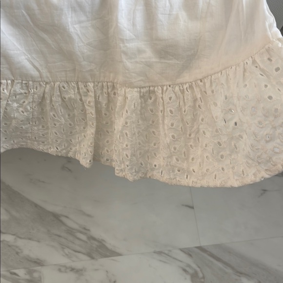 Steve Madden Off White Ruffle Sleeveless Eyelet Dress - Picture 7 of 7